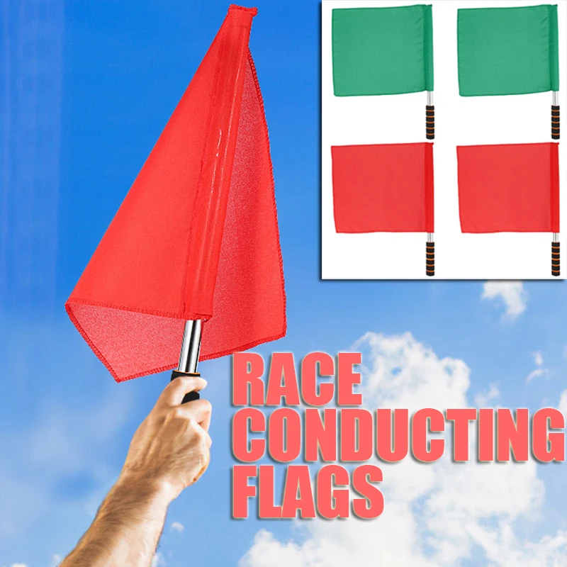 

4Pcs Referee Hand Flag Small Hand Flag Match Signal Flags Match Safety Flag Signal Flags Race Official Commanding New 2025