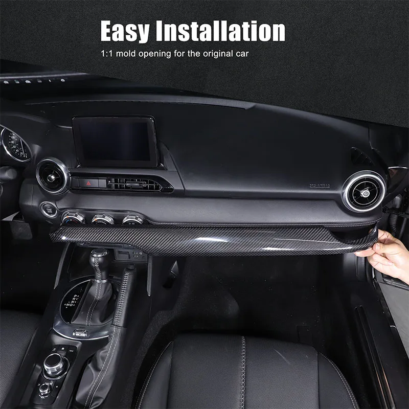 

LHD Car Dashboard Panel Decoration Sticker For Mazda MX-5 Fiat 124 / Abarth 124 2016-2023 real carbon fiber Interior Accessories