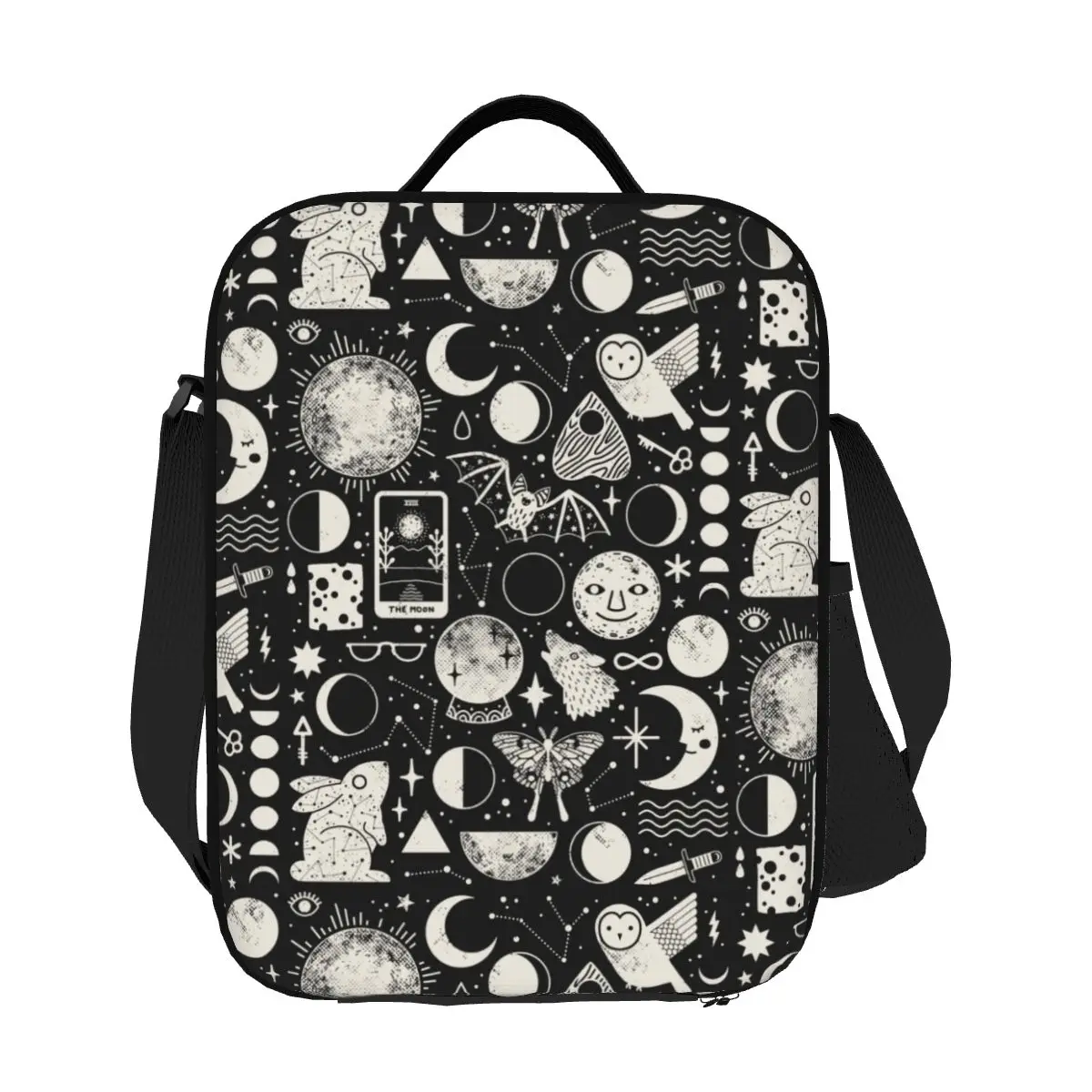 Custom Celestial Space Lunar Pattern Moon Eclipse Thermal Insulated Lunch Bags Women Witch Lunch Container for Outdoor