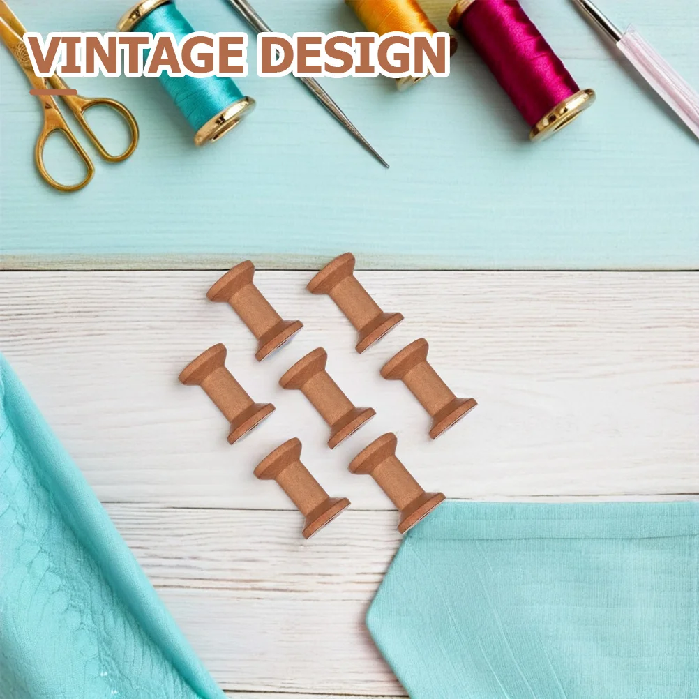 

25pcs Wooden Spools For Crafts Empty Wood Bobbins Vintage Sewing Thread Holders Natural Yarn Spools Embroidery Organizers -