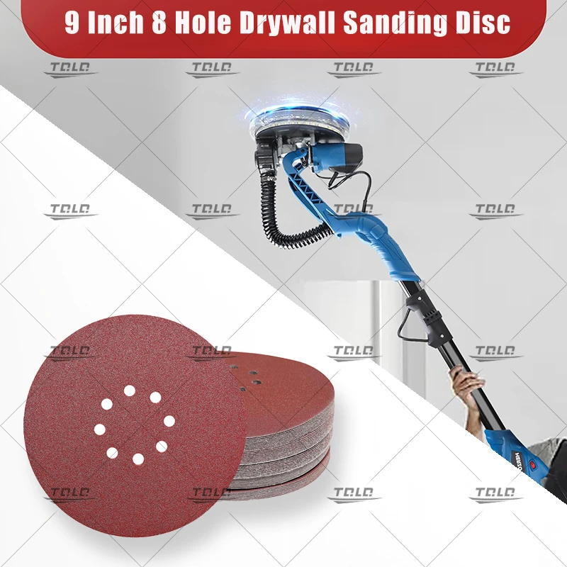 225mm 9inch 8 Hole Wall Sander Sandpaper Woodworking Metal Grinding Disc Abrasive Polishing Tool 40-2000 Grit Sanding Discs