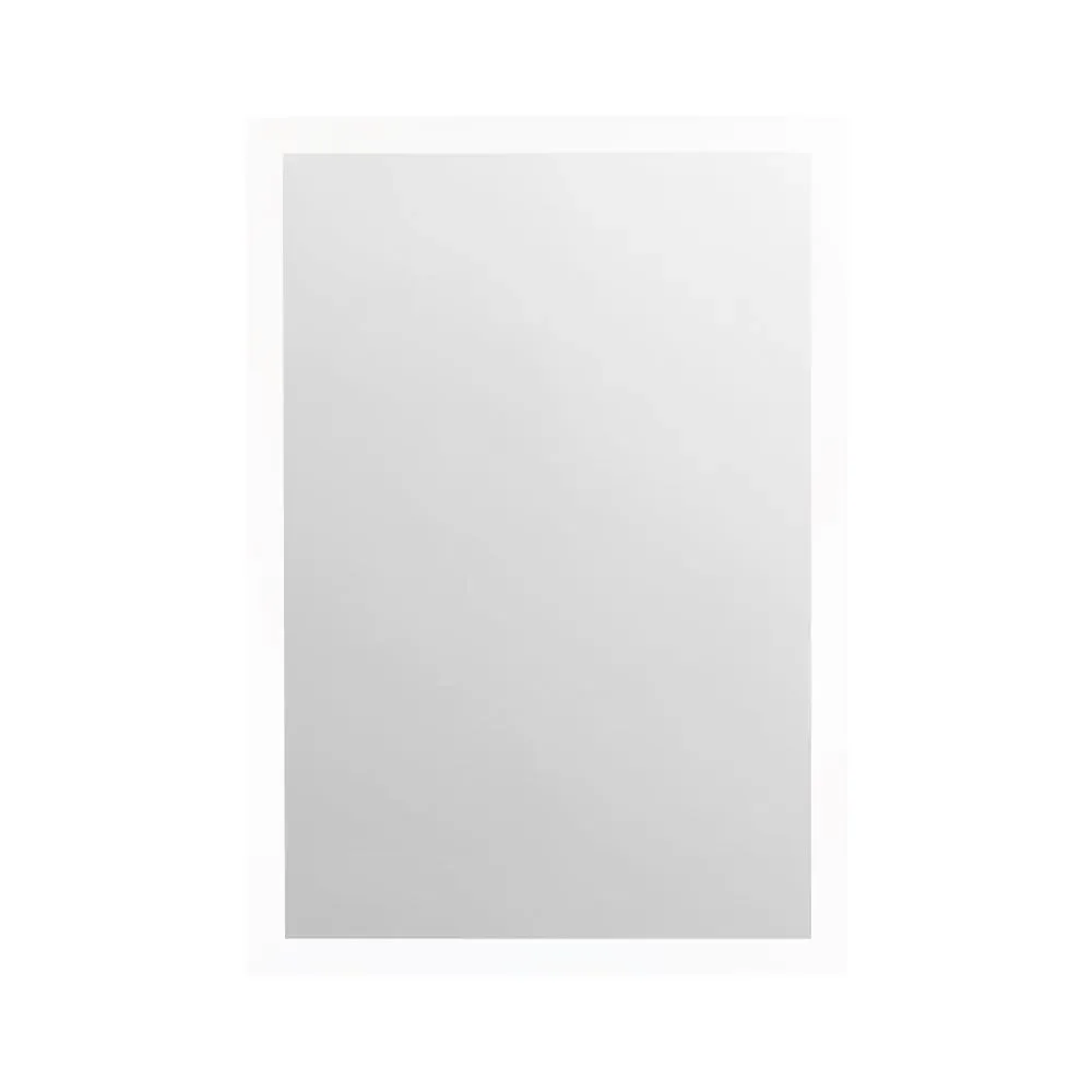 Espejo pared rectangular marco blanco moderno baño salón recibidor dormitorio - Marcodecor