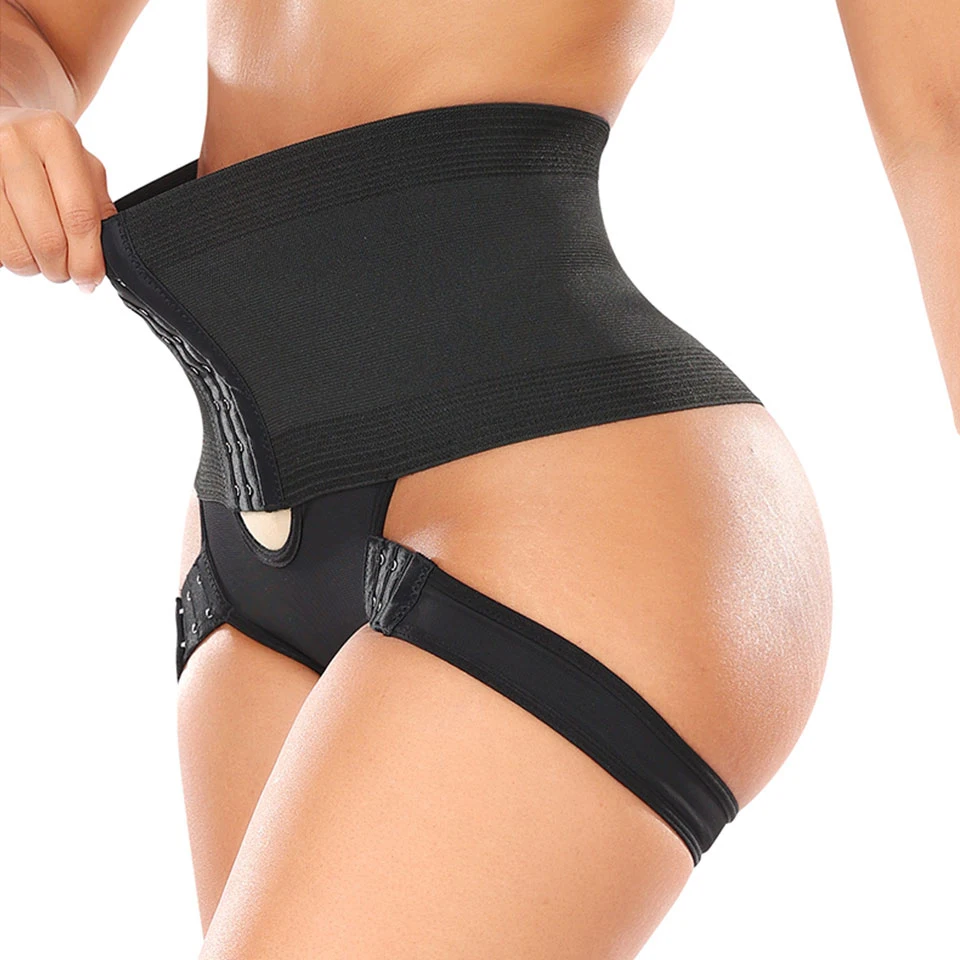Booty Enhancer Waist Trainer Hourglass Body Shaper Buckle Abdomen Slimming Girdle Sexy Buttock Lift Shapewear Shorts Underwear