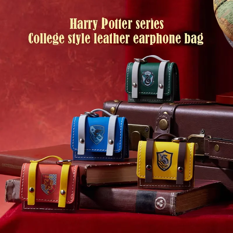 Harry Potter Hogwarts House Leather Earphone Case Stylish Portable Protective Pouch Travel Organizer In Stock Fast Shipping