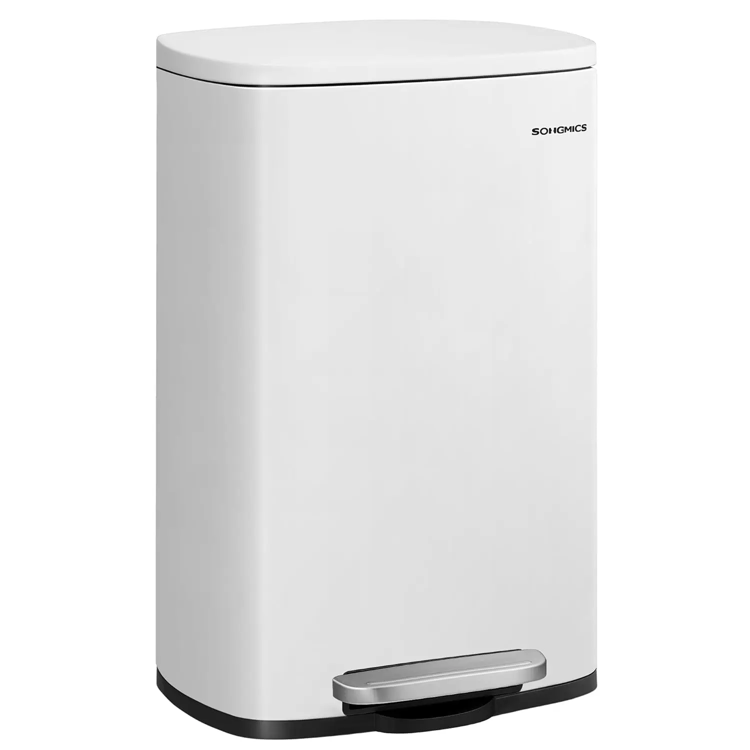 

Мусорное ведро для кухни из нержавеющей стали на 13 галлонов с плавным закрыванием, педалью и съемным внутренним контейнером, белое