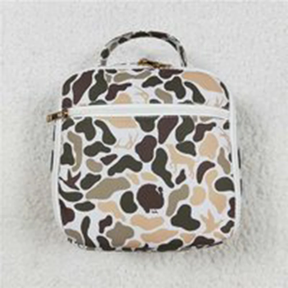 

8.29 Baby Kids Green Deer Western Camo Print Zipper Lunch Bags 8.5*8.5*3.2 inches
