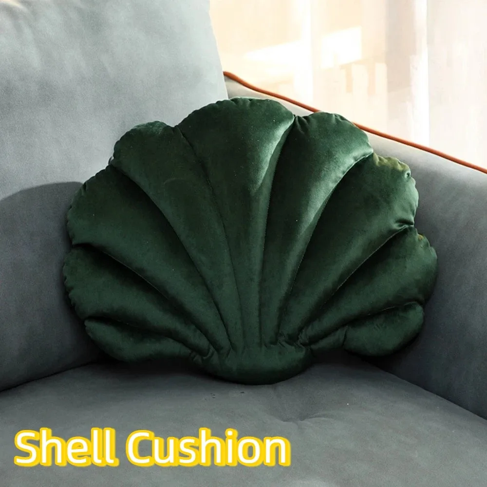 

Creative Dutch Velvet Shell Cushion Soft Skin-friendly Shell Throw Pillow Comfortable Breathable Sofa Waist Pillow Bed