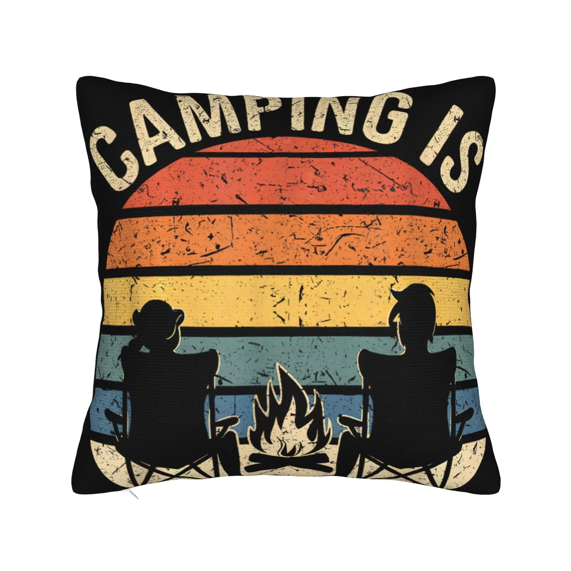 Pillow Cover Camping is My Therapy  Funny Pillow Case For Living Room Bed Chair Pillowcases