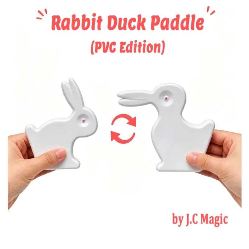 Rabbit Duck Paddle Magic Trick PVC Edition Optical Illusion Rabbit To Duck Transformation Close Up Pocket Magic Props Magician
