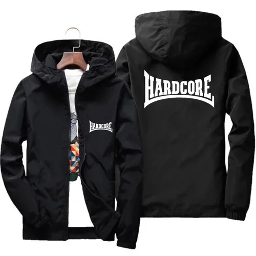 Chaqueta Hardcore cortavientos abrigo de piloto cazadora con cremallera para hombre impermeable de secado rápido prendas de vestir deportivas 6XL