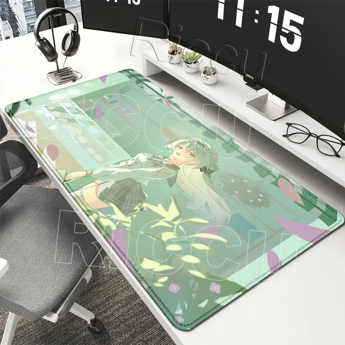 HD Pretty Honkai Star Rail Firefly Mouse Pad Office Desk Accessories Pc Game Cabinet Gaming Stitched Edge XXL Anti-slip Desk Mat
