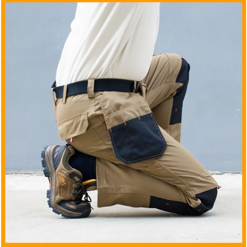 Pantalones Cargo para hombre, pantalones tácticos resistentes al desgaste, monos con múltiples bolsillos, protección laboral, trabajo, rodilleras