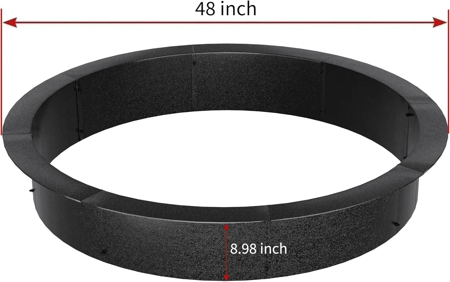 Tacleekii 48inch Fire Pit Ring Insert 1.4 mm Heavy-Duty Carbon Steel Fire Ring  for Backyard, Patio, Garden and Bonfire Areas
