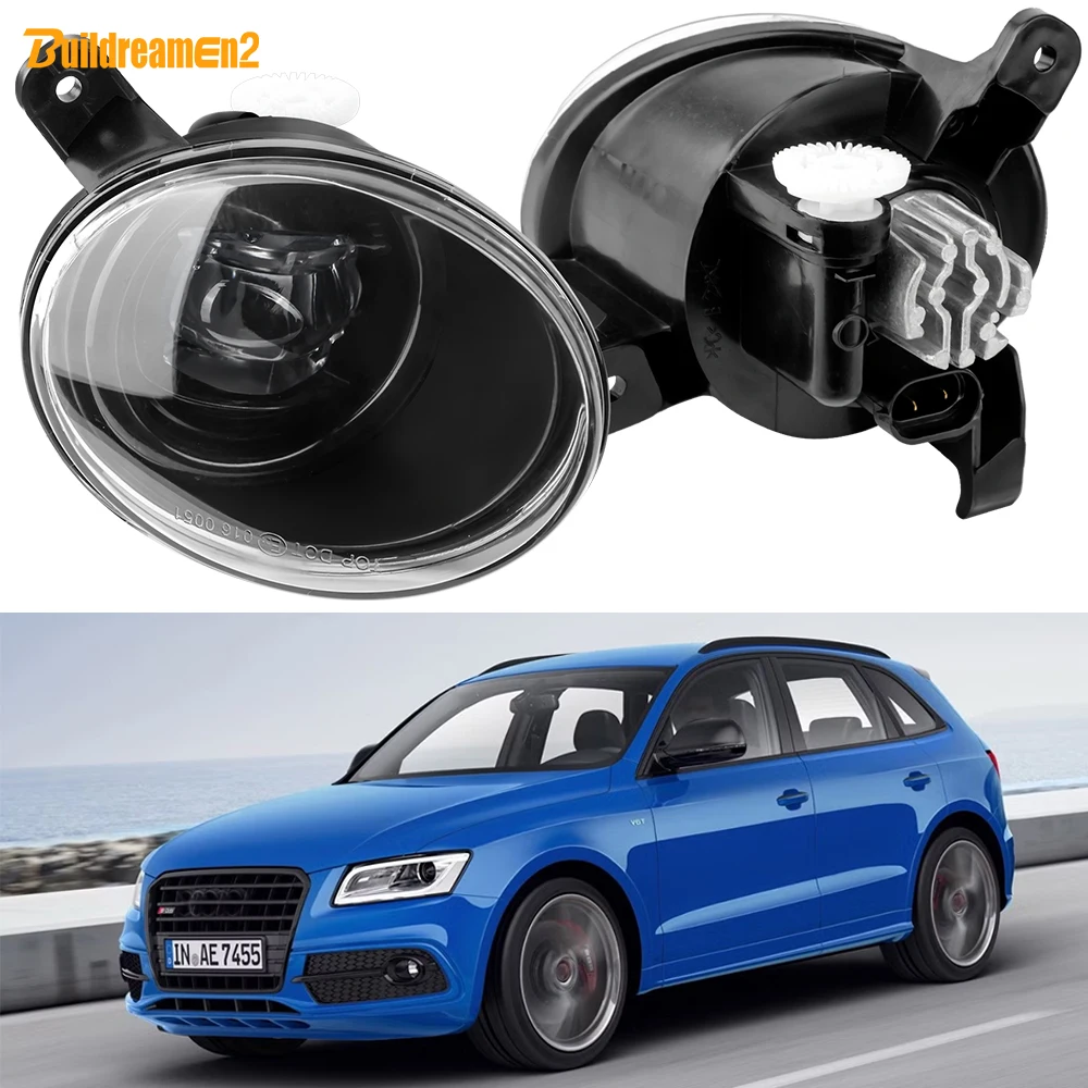 2 Pieces 30W Car Front LED Lens Fog Light Assembly with Canbus Decoder H11 For Audi SQ5 (8R) 2012 2013 2014 2015 2016 2017