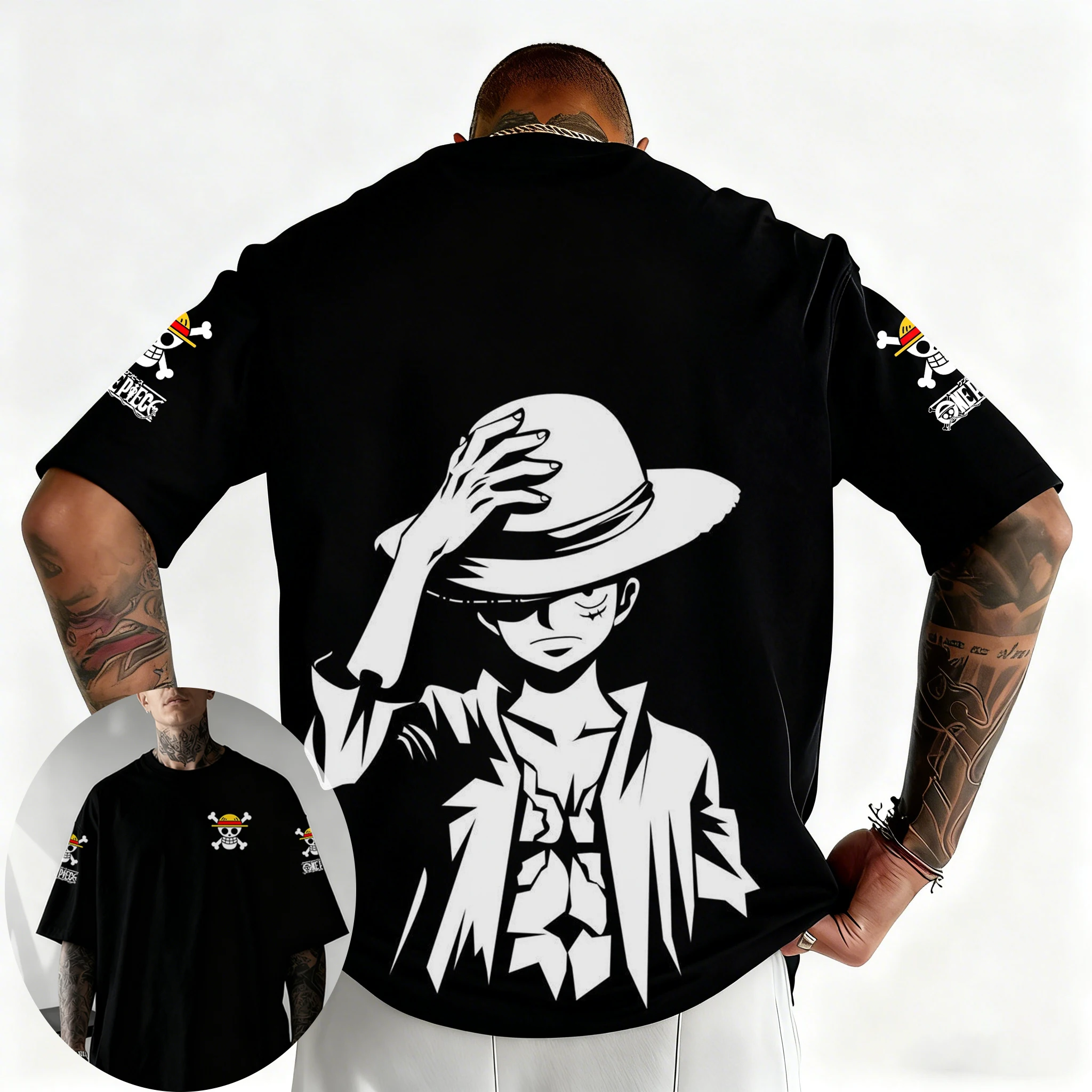 Koszulka One Piece Luffy Zoro Nami Sanji Chopper Nadruk Letnia Koszulka Anime Krótki Rękaw Retro Harajuku Y2K Streetwear