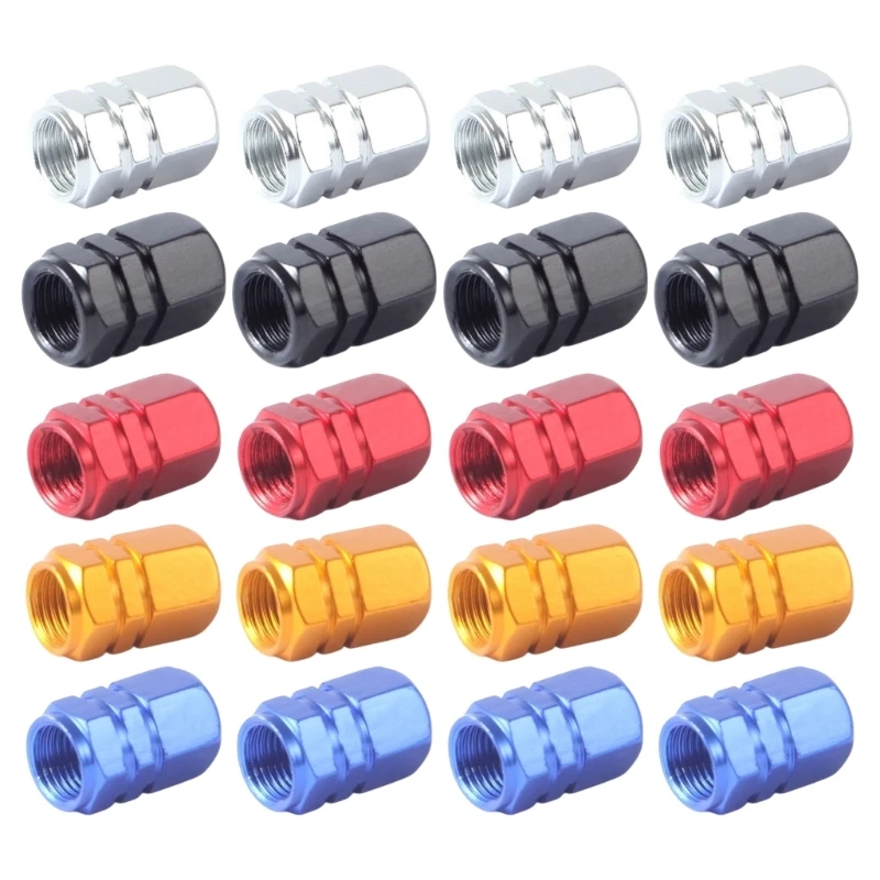 A2BC 4Pcs Car Tire Adapter Stems Cap Simple Tire Adapter Cap Aluminum Tire Wheel Stem
