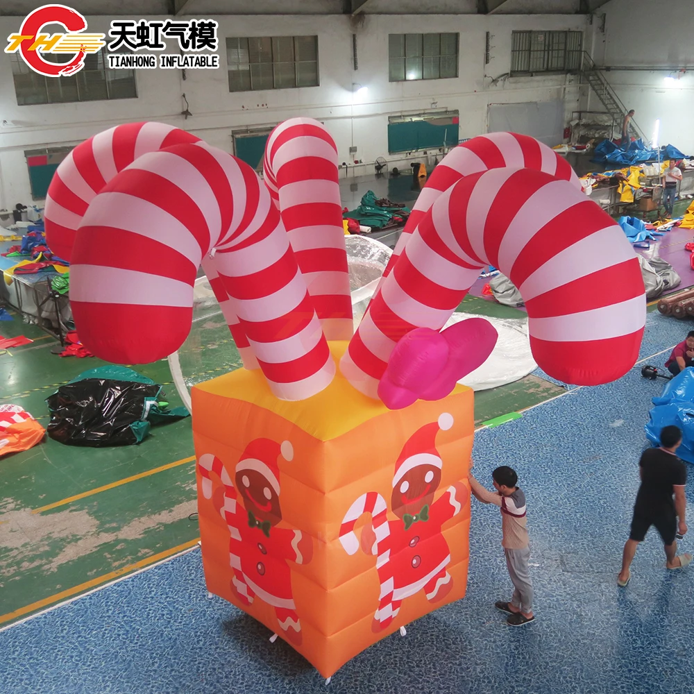 

Fast Air Ship 5mH Optional Inflatable Gift Box Model Blow Up Christmas Gift Box Ground Balloon for Decoration Advertising