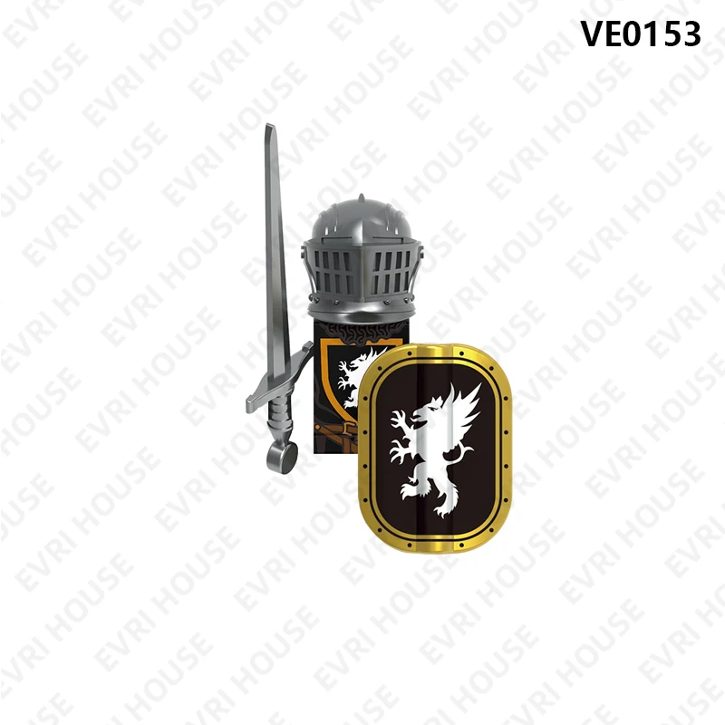 Medieval Knight Mini Building Block Dolls Action Figures Bricks Cothic Knights Assembly Assembly Toys for Children V1007 view 6