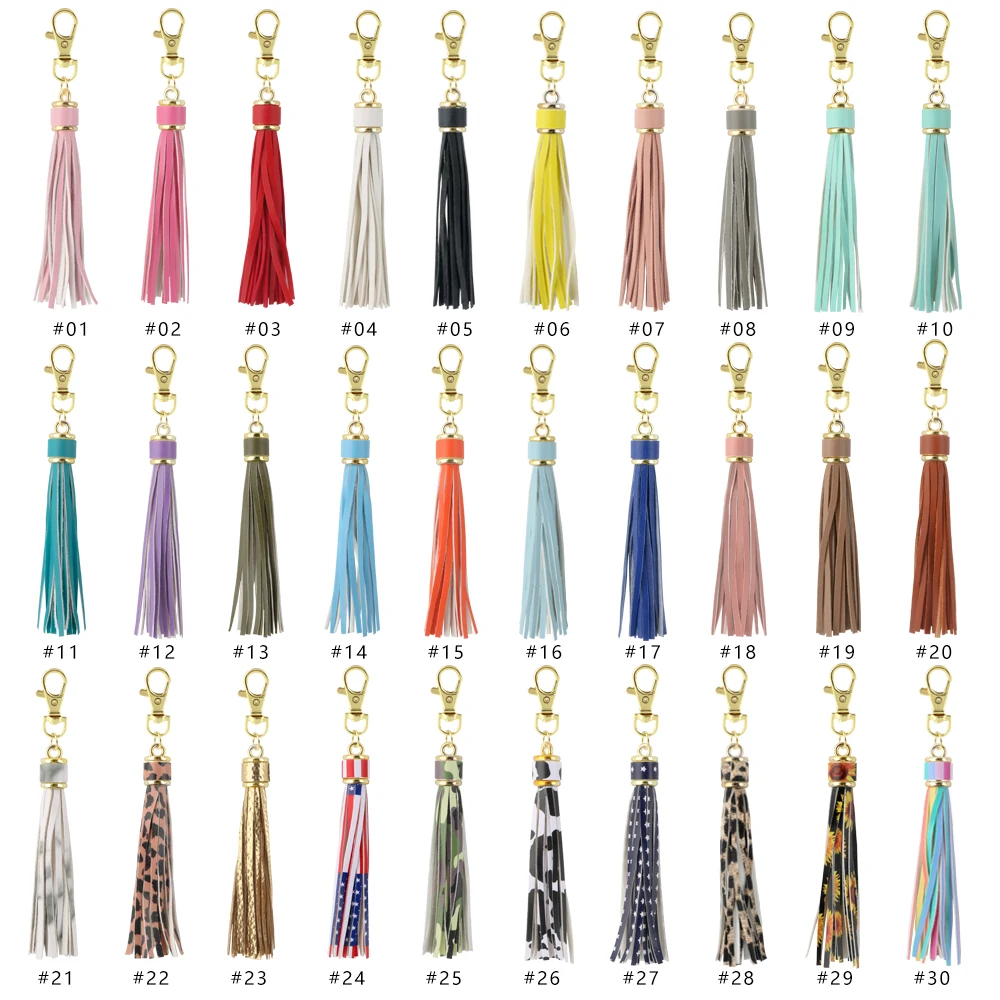 30 Styles PU Leather Tassel Fashion Finished Product Tassels Chain Applicable To Making Backpack Pendant Keychain Phone Chain