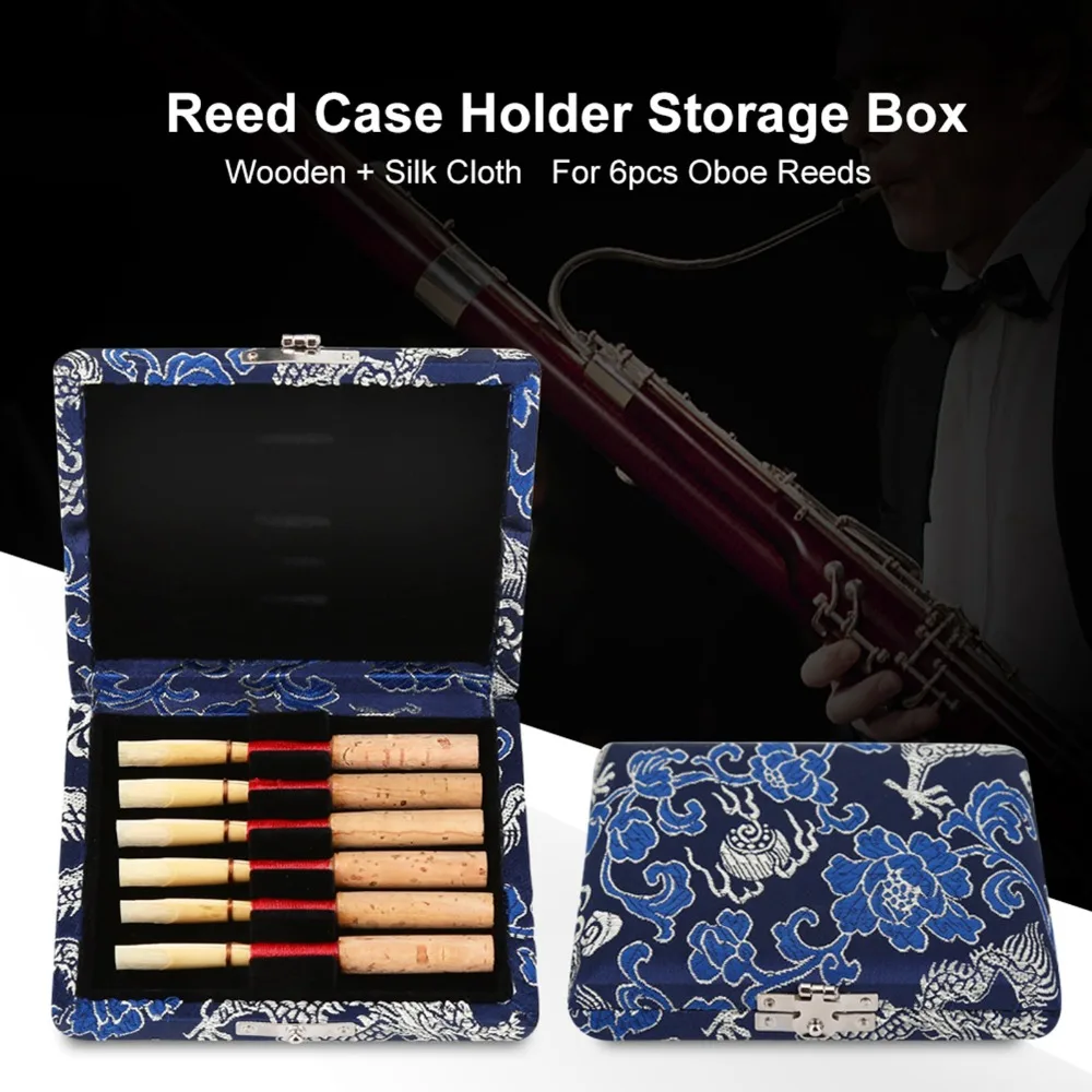 

Convenient Wooden Oboe Reed Case ​Blue/Red/Green Reed Storage Holder ​Reed Holder ​Reed Storage Box​ For 6pcs Oboe Reeds​