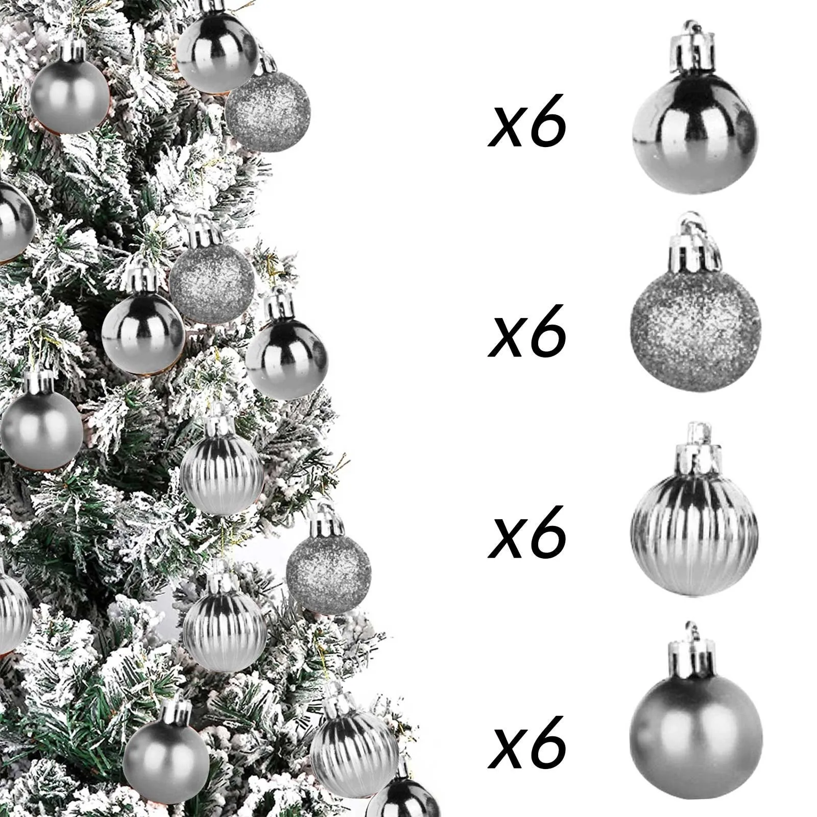 Natale albero di natale palla pallina appesa casa ornamento decorazione 24pc albero decorazione palle festa di natale ciondolo appeso 2024