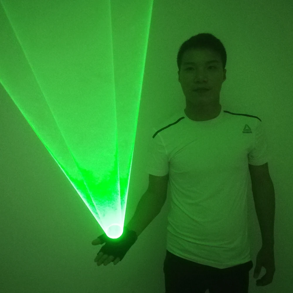 Green Rotating Laser Gloves Whirlwind Handheld Lazer Cannon DJ Dancing Club Tunnel Effect Vortex LED Light Pub Party Show