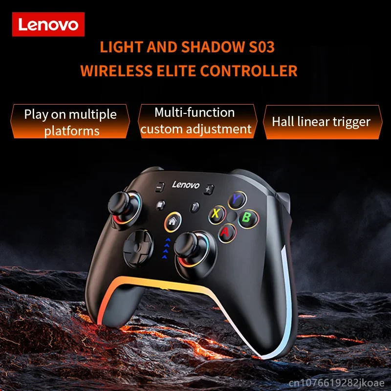 Lenovo S03 Wireless Controller RGB For Nintendo Switch OLED / Lite Console Pro Gamepad with 800mAh BatteryTurbo Function for TV