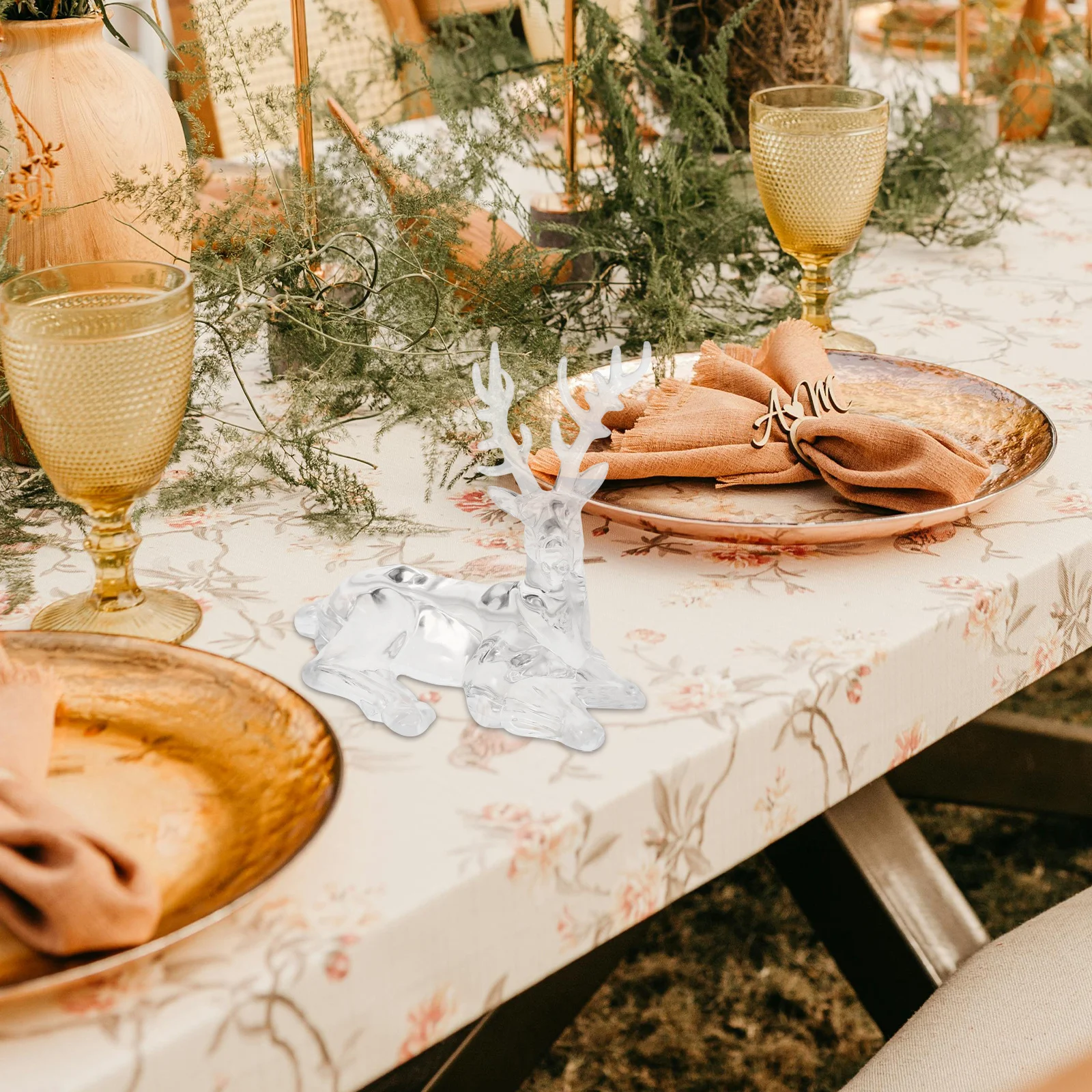 

Acrylic Reindeer Lifelike Christmas Deer Ornament For Tabletop Decor Crystal Animal Statues Xmas Elk Pendant