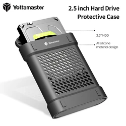 Yottamaster Étui de protection pour disque dur Boîte de rangement pour disque dur SSD de 2,5 pouces avec coque de protection en silicone antichoc et anti-poussière