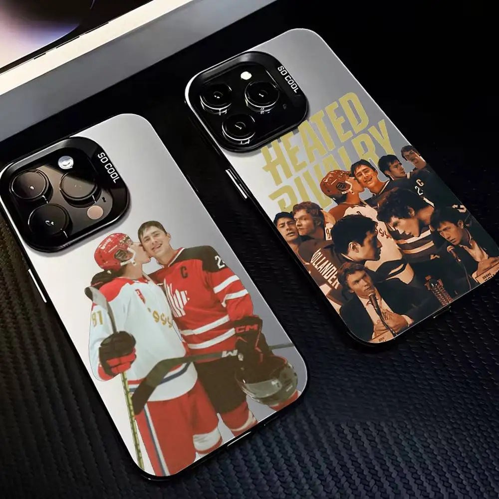 

H-Heated Rivalry Retro Game Vibe Phone Case For iPhone17,16,15,14,13,12,11 Plus,Pro Max Black Border Silver Plated Cover
