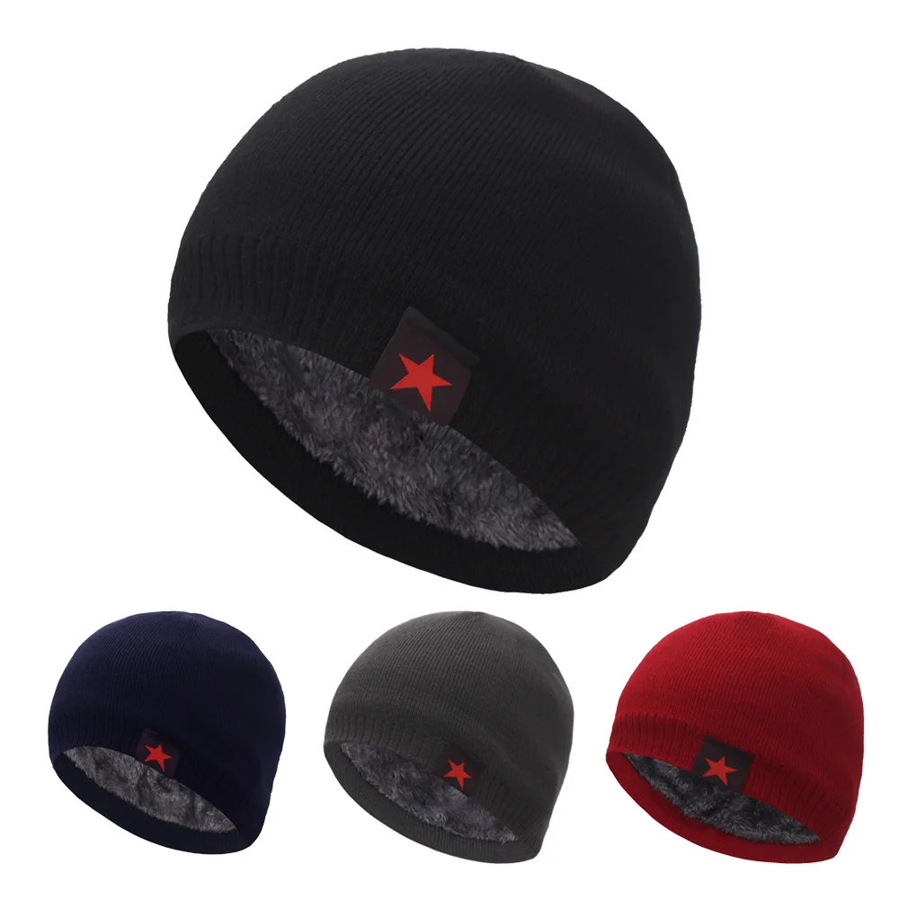 

Шапки Skullies, теплая мужская шапка-бини, зимние шапки для женщин и мужчин, вязаная шапка с пятью звездами шапка мужская Homme Skull Gorro Bonnet Caps