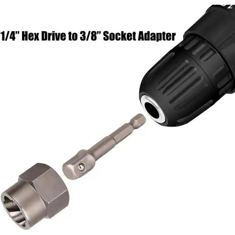 2025 Nuevo juego de extractores de tuercas de perno de impacto de accionamiento de 3/8 "Kit de extracción de tuercas de 13 piezas Juego de herramientas de casquillo con accionamiento hexagonal de 1/4"