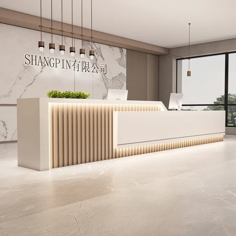 Hairdressing Counter Salon Reception Desk Beauty Center Cosmetics Bar Furniture Luxury Office Table Atelier Muebles Storage