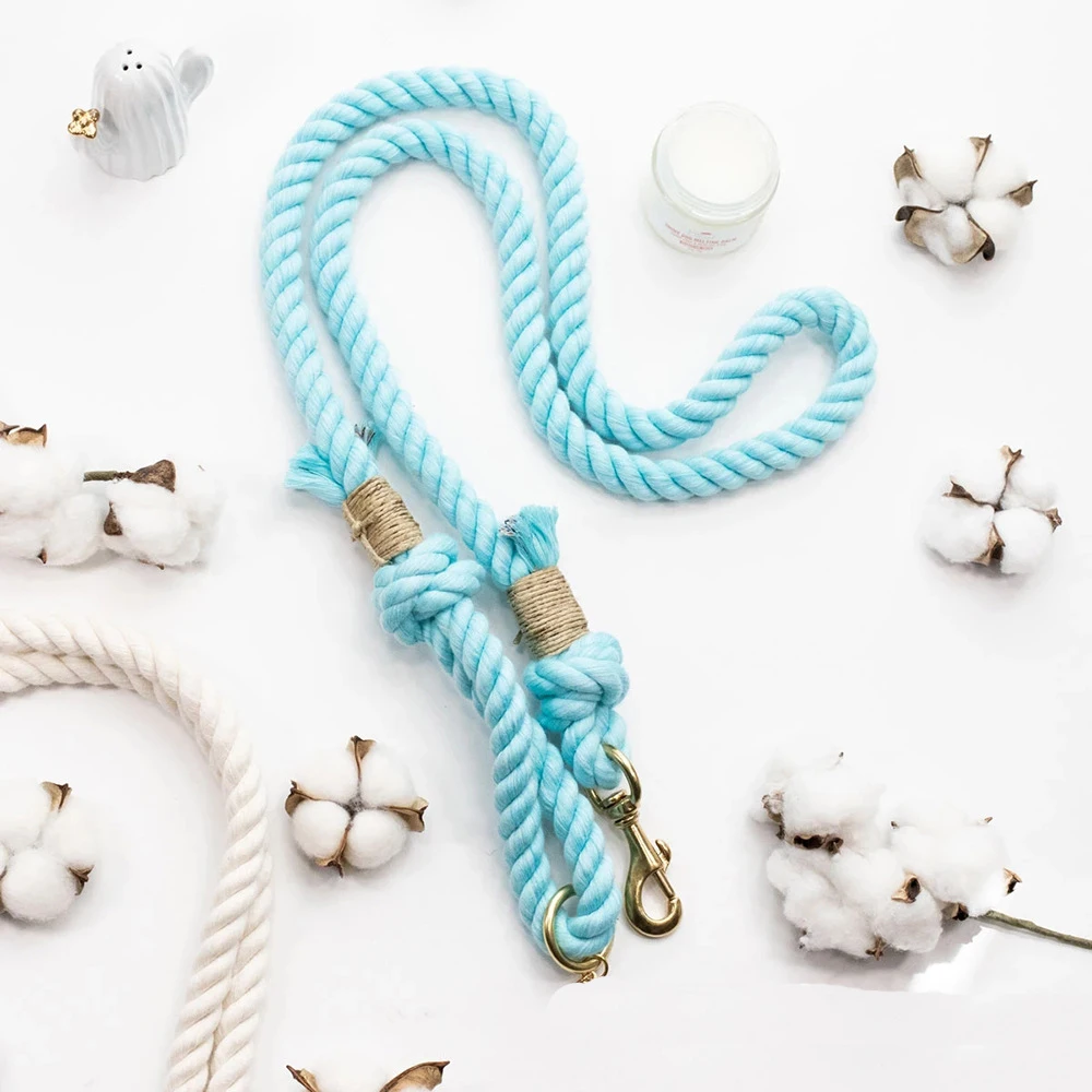dog collar Wholesale Customized Multiple Color Durable Cotton Rope Dog Leash and Collar Set