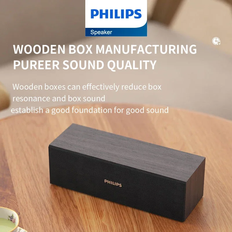 Original Philips SPA3609 Speaker Wireless Bluetooth 5.3 Convenient Voice Box HiFi Stereo Bass Game Audio and Video Loudspeaker