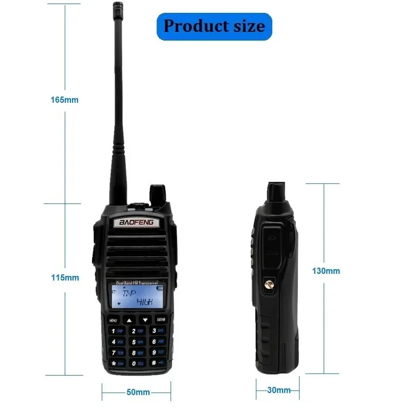 Baofeng UV 82 8W Military Walkie Talkie Long Range 10 KM High Power Modes Dual Ptt Baofeng UV82 UHF VHF Ham Radios UV-82 HP