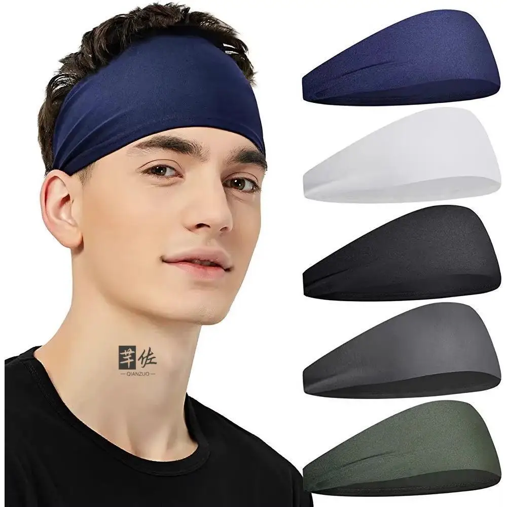 

Summer Ice Silk Cycling Headscarf Men's Running Fitn Hairband Elastic Sweat Absorbent Yoga Band ex No Brim Cap