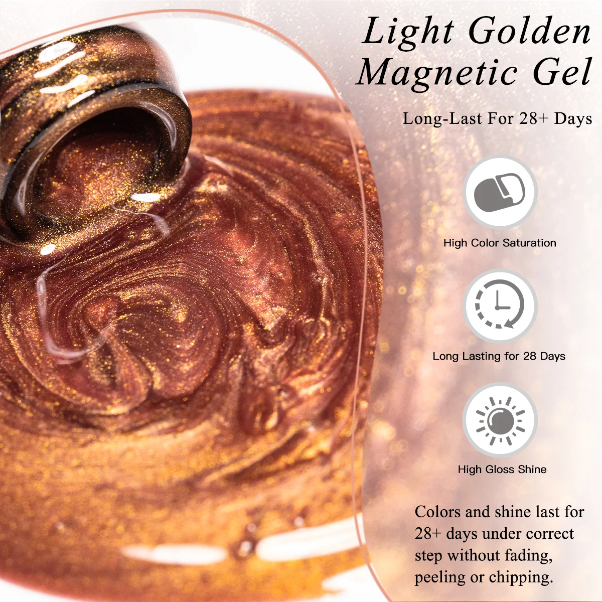 10ml Light Gold Cat Magnetic Gel Nail Polish Pink Ultra Shine Glitter Semi Permanant Soak Off UV LED Gel Varnish Nail Supplies