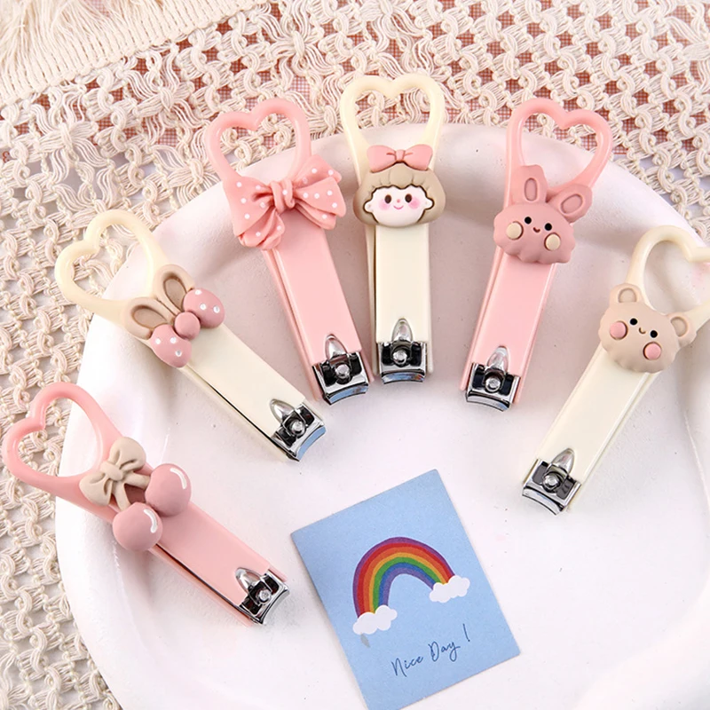 Cartoon Love Nail Clippers Cute Mini Nail Clippers Household Anti-splash Folding Nail Clippers Manicure Manicure Clippers