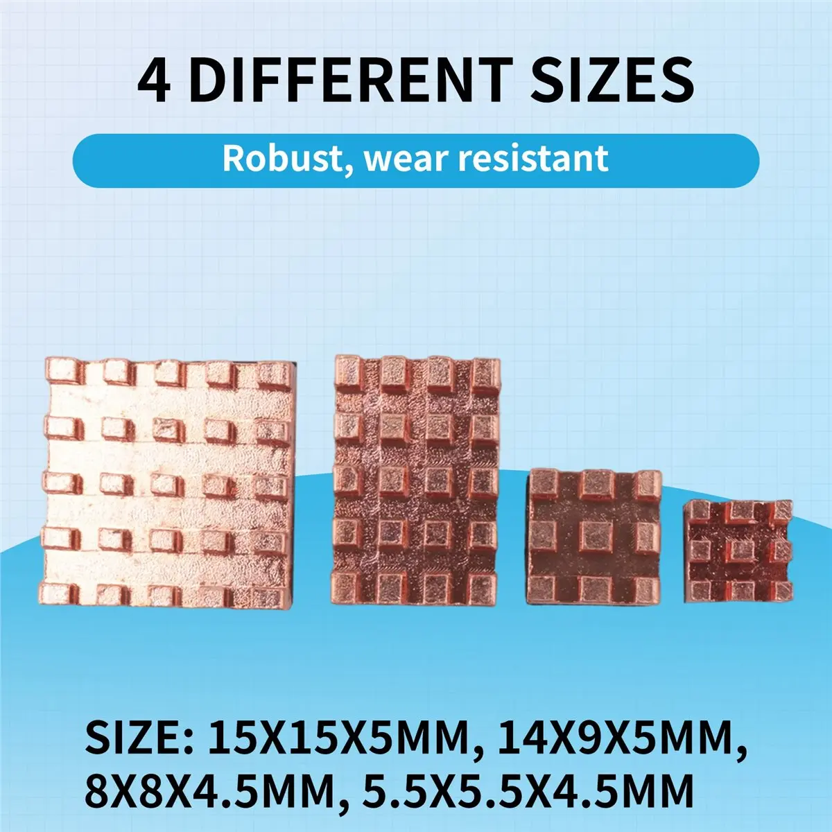 ABQX 4 Pieces Cooling Copper Heatsink for 4B 1G 2G 4G Cooling Heatsinks Cooler(Pure Coper Heatsink)