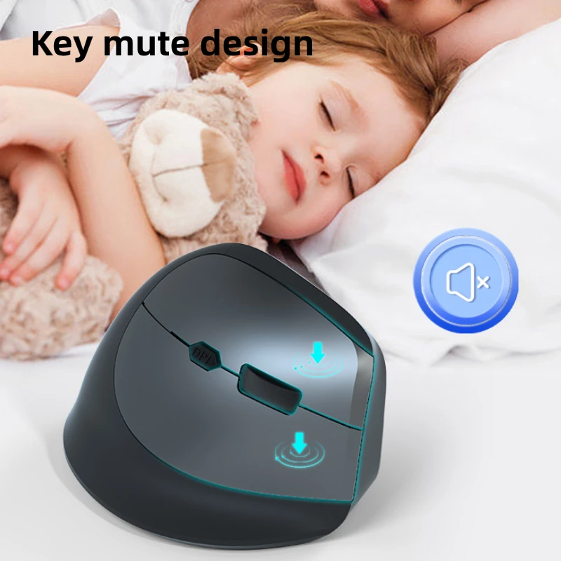 Vertical Mouse Ergonomic 2.4G Bluetooth 5.2 Mice Wireless Optical Mice Adjustable 1600DPI 6 Buttons for Laptop Computer Desktop