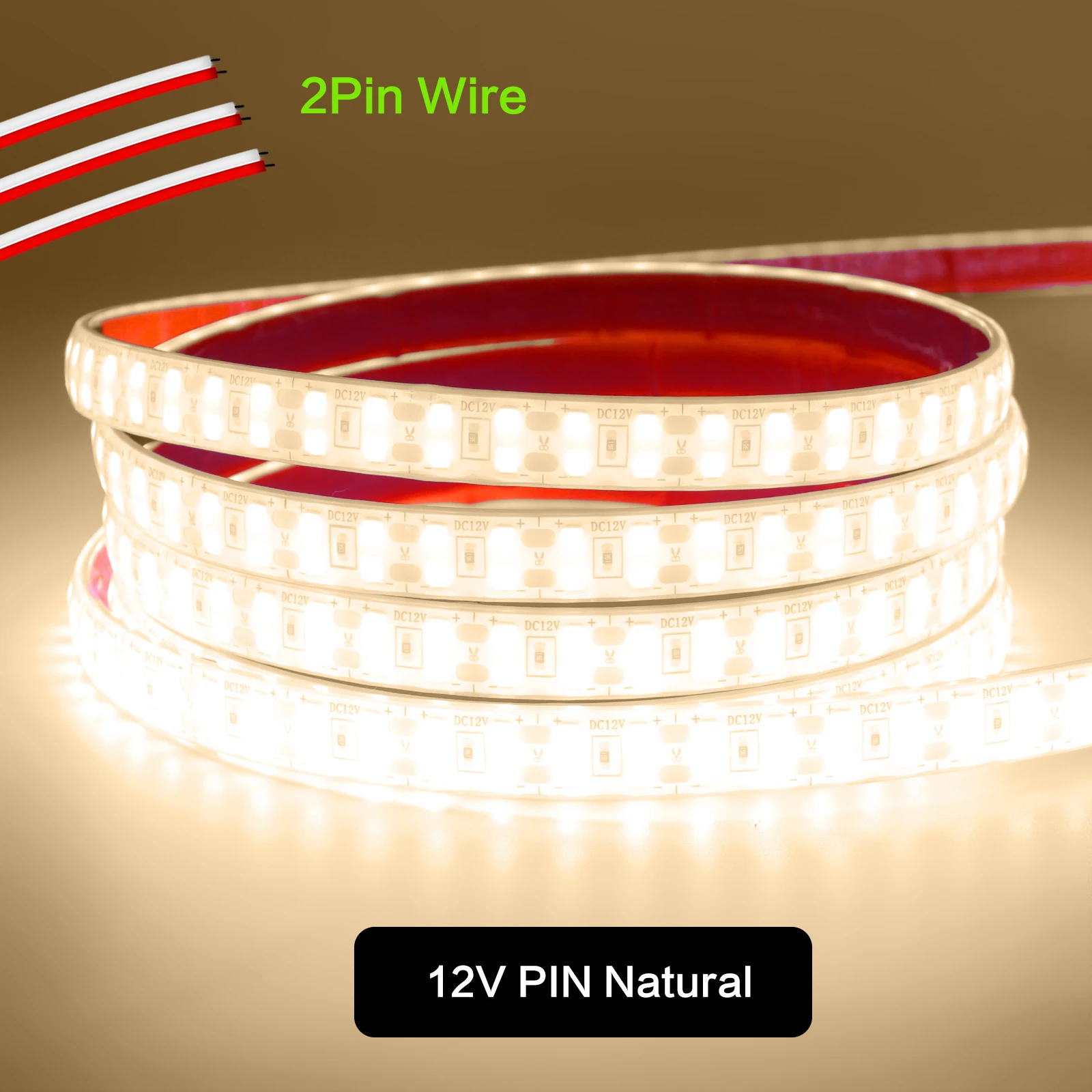 12V 24V IP68 Waterproof LED Strip 2835 240LEDs/m High Bright Double Row White Natural Warm Outdoor Home Lighting 20M 15M 10M 5M