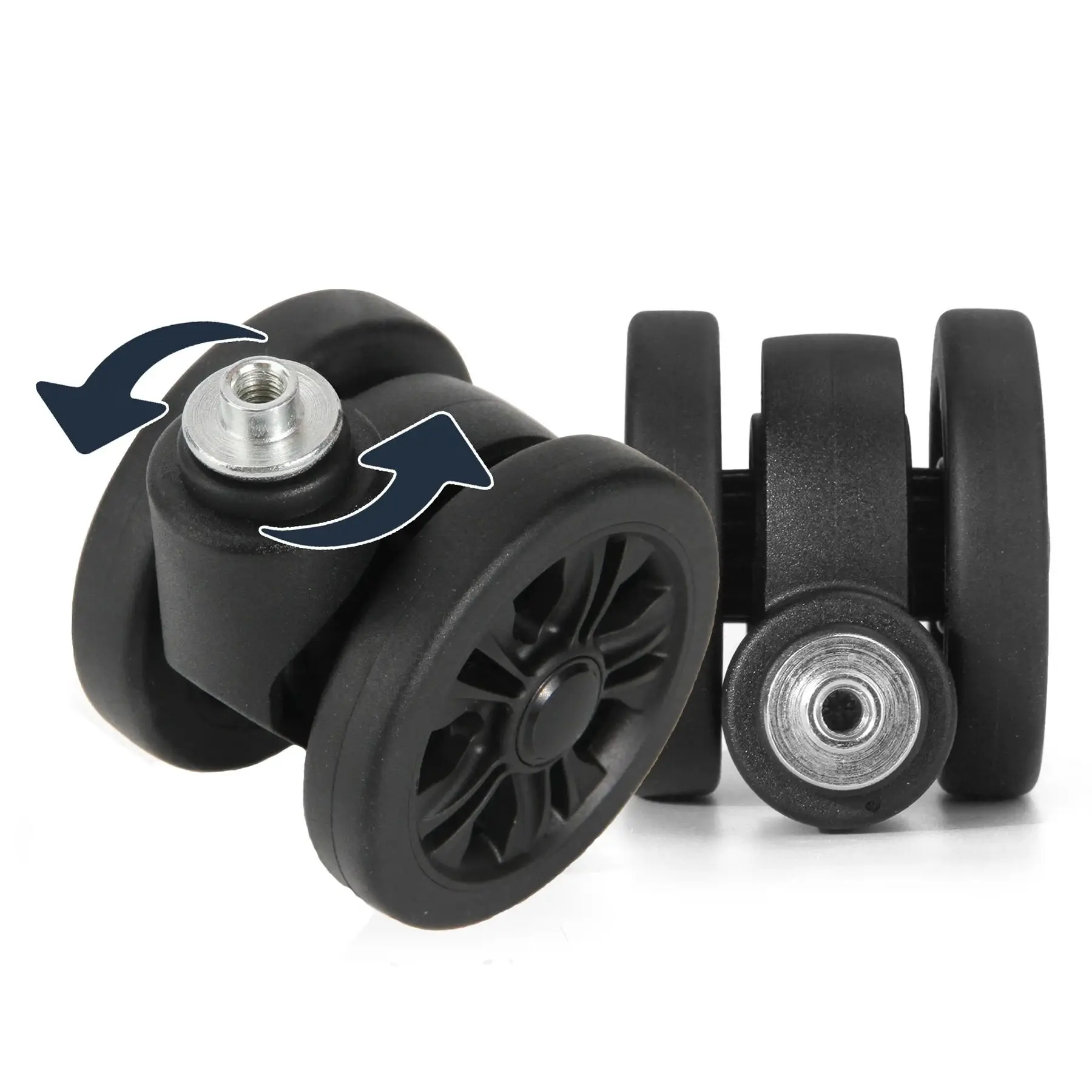 

GUGULUZA 1/2Pcs Luggage Replacement Wheels Double Row 360° Spinner Suitcase Wheel Repairing Parts Heavy Duty Trolley Caster Kits