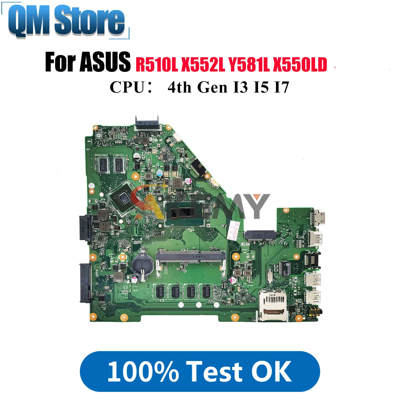 

X550LD Материнская плата для ноутбука ASUS VivoBook X550LB X550LC R510L X550LD X550L Y581L X550LN X552L Материнская плата с I3 I5 I7 CPU stk