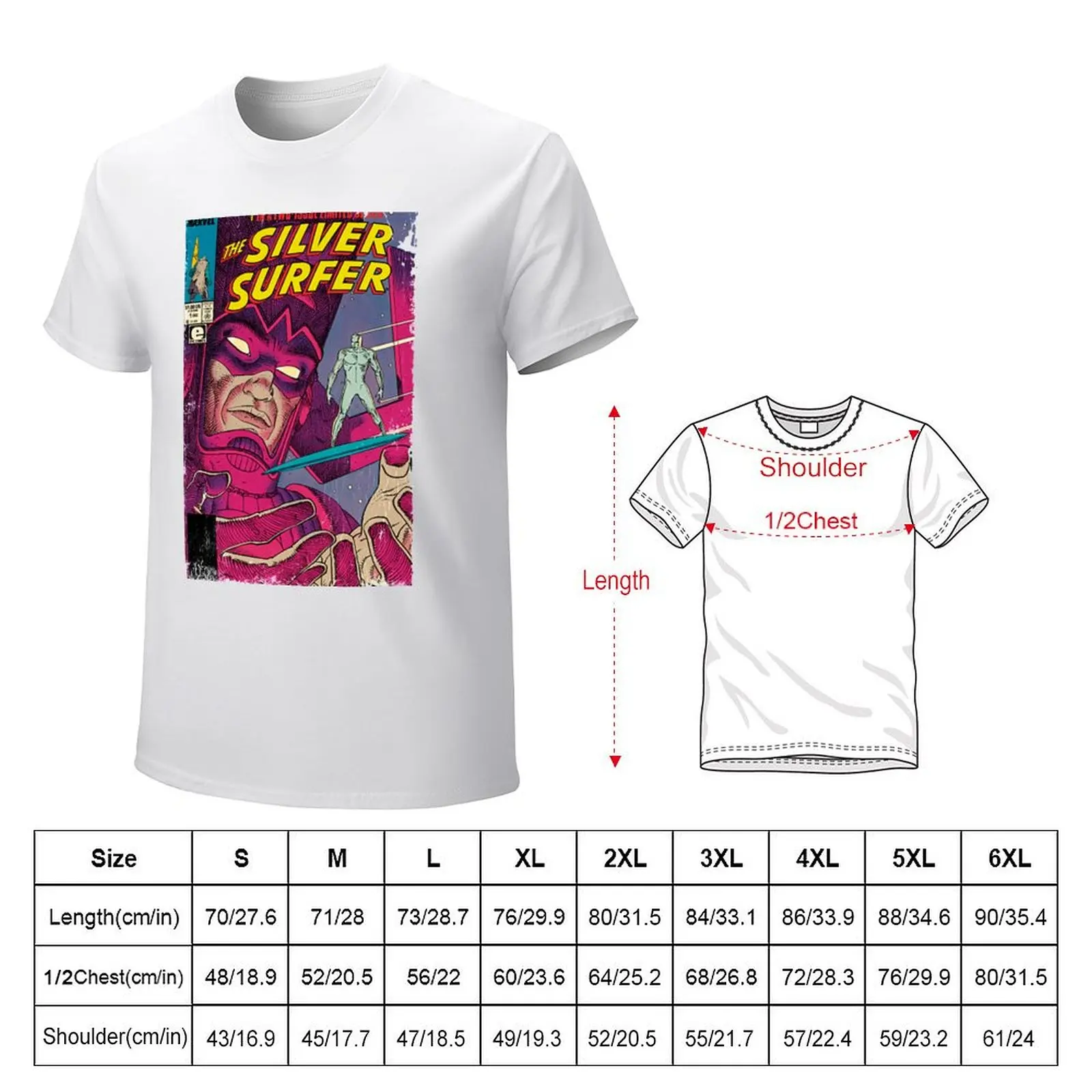 Vintage Silver Surfer T-Shirt boys animal print plus sizes anime clothes sweat plain black t shirts men