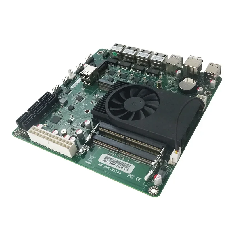 Scheda madre industriale Celeron N5105 Mini ITX 17x17CM Scheda madre NAS Intel i226-V B3 2,5 Gbps 4 * LAN 2 * M.2 NVMe 6 * SATA3.0