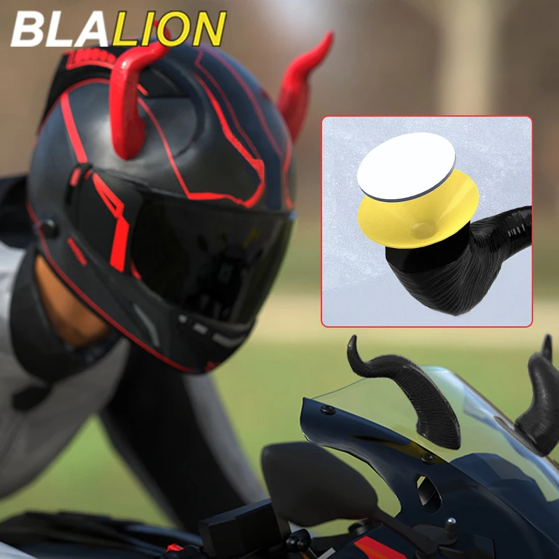 BLALION 2Pcs Motorcycle Helmet Horns Motorcycle Helmet Decoration Devil Horns Motobike Electrocar Cosplay Styling Helmet Sucker