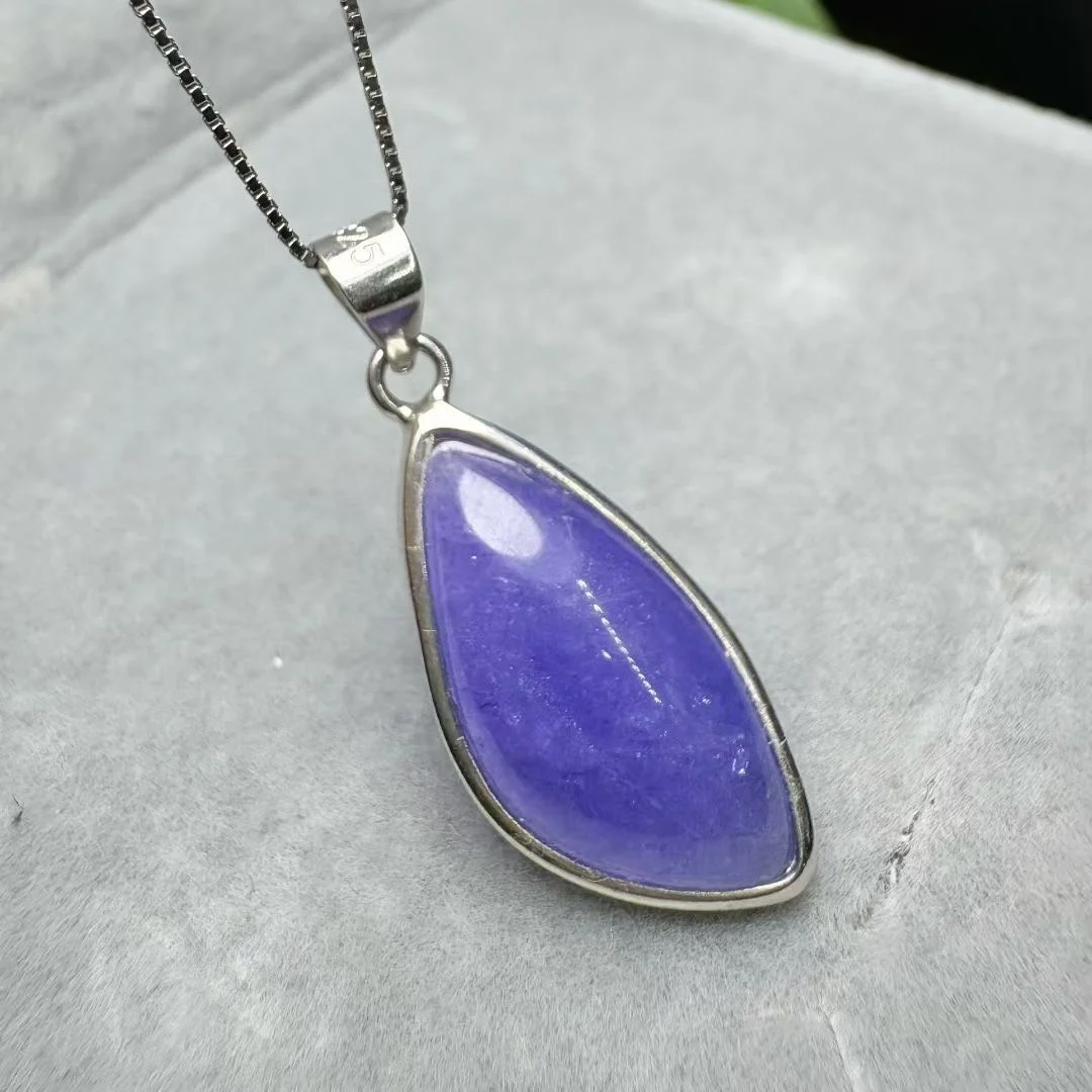 

1 шт. Fengbaowu натуральный танзанит подвеска в виде капли воды стерлингового серебра 925 пробы Рейки целебный камень модные ювелирные изделия подарок для женщин