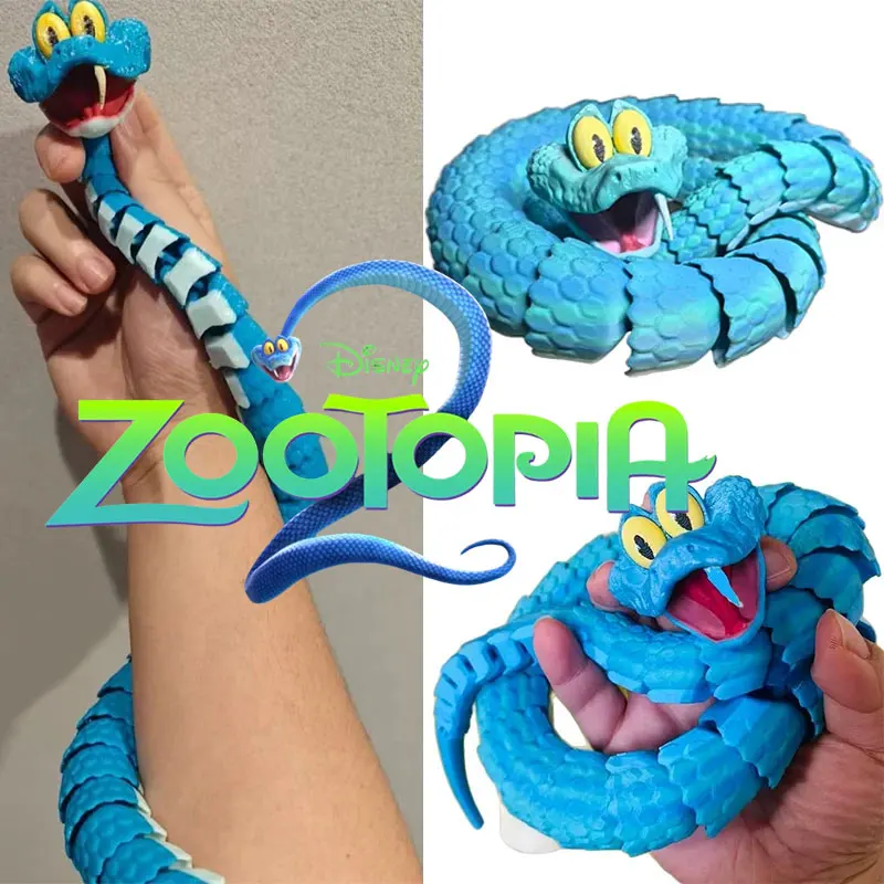 

Disney Zootopia 2 Гэри 3D печать аниме фигурки подвижный шарнир вращающийся шарнирный орнамент для фотографии игрушки моделирование змеи