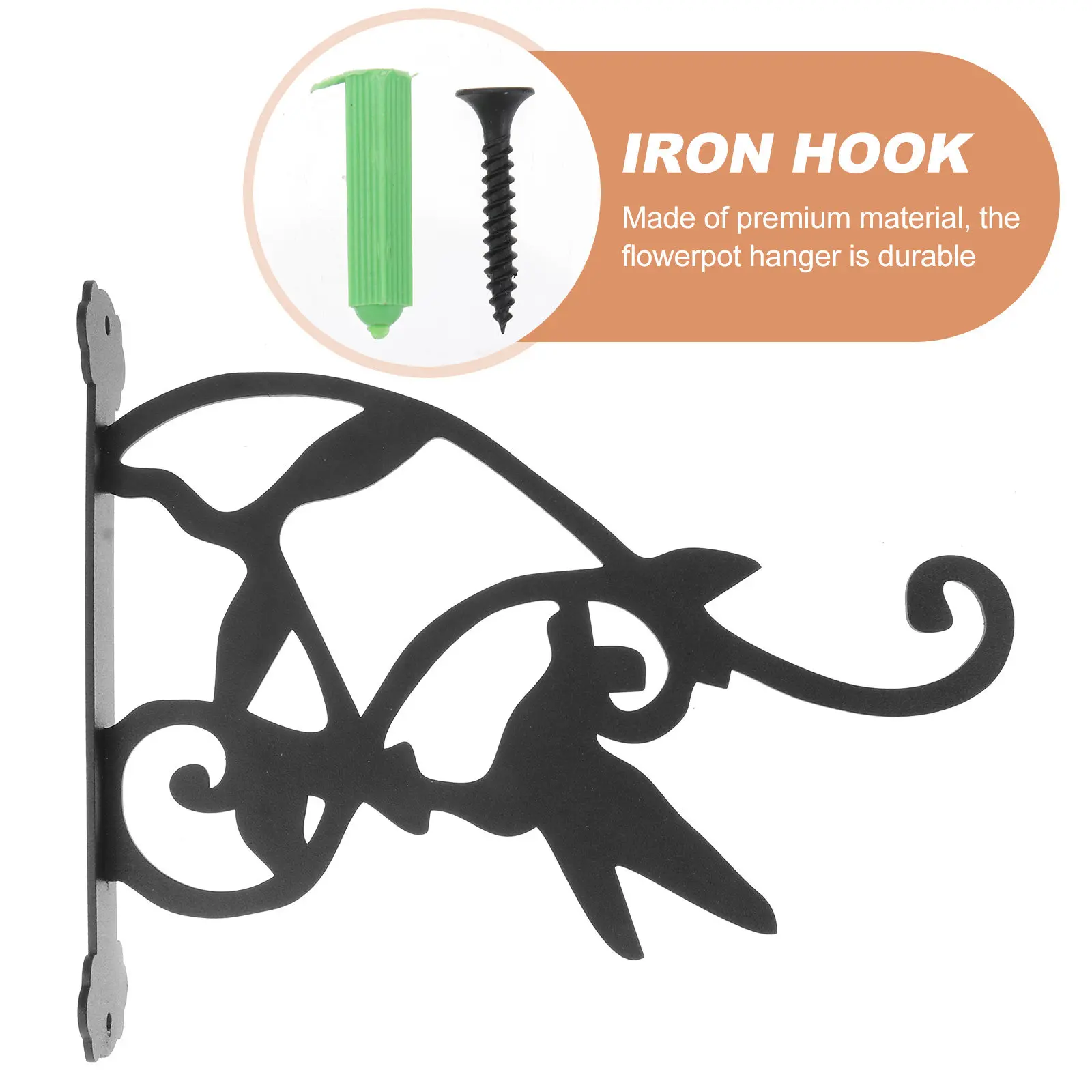 Heavy Duty Cast Iron Hanging Basket Plant Hanger Vintage Wall Mounted Bracket for Hanging Flower Pots Lanterns Indoor Outdoor